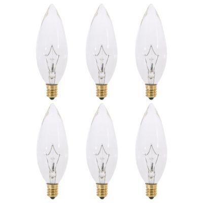 60W 120V B10 E12 Clear Bulb (Pack of 6) by SATCO Lighting - Starlight Lighting USA and Canada